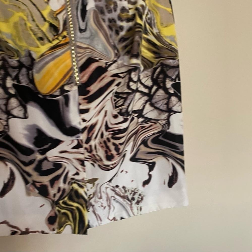 leifsdottir Strapless Sculpted Bodice Dress in White, Black, Yellow, Brown - Picture 8 of 14